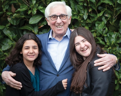   Saul was born in 1935 in Belgium. He has a clear memory of escaping to England from Belgium as a five-year-old.     He is pictured with his granddaughters Evie and Sophia Shapiro.    - © Sian Bonnell