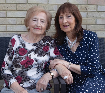   Gillie was born in Vienna in 1926. In 1938 Gillie and her brother travelled on a Kindertransport to Liverpool. Gilly later married Henry, another former child refugee, from Poland. They settled in Leeds and brought up three children.     She is pictured with her daughter Sandi Firth.    - © Sian Bonnell